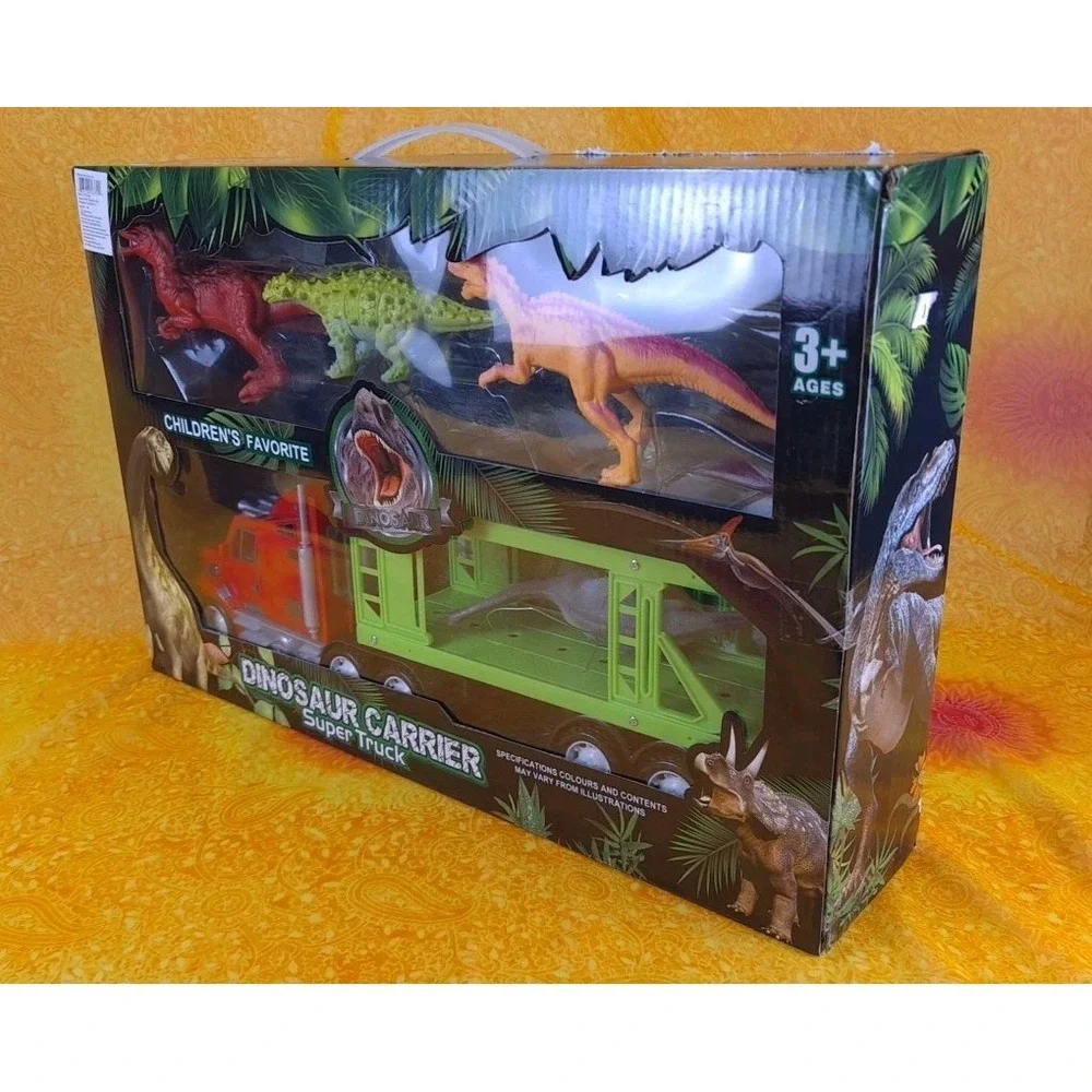 Dinosaur Carrier Super Semi Truck With 4 Dinosaurs Childrens Favorite 3+‎ New